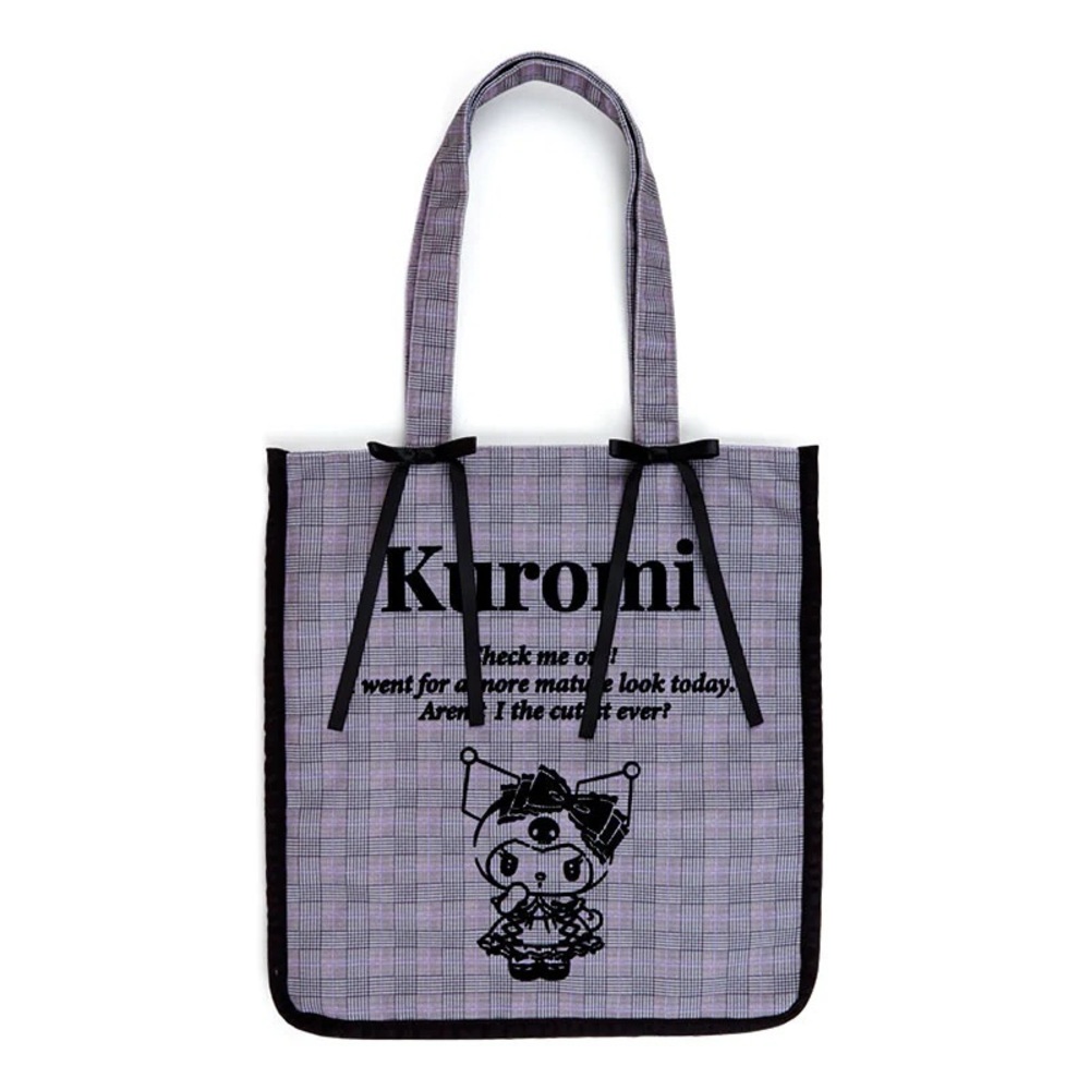 New✨Sanrio Kuromi Plaid Melokuro Series Tote Bag!